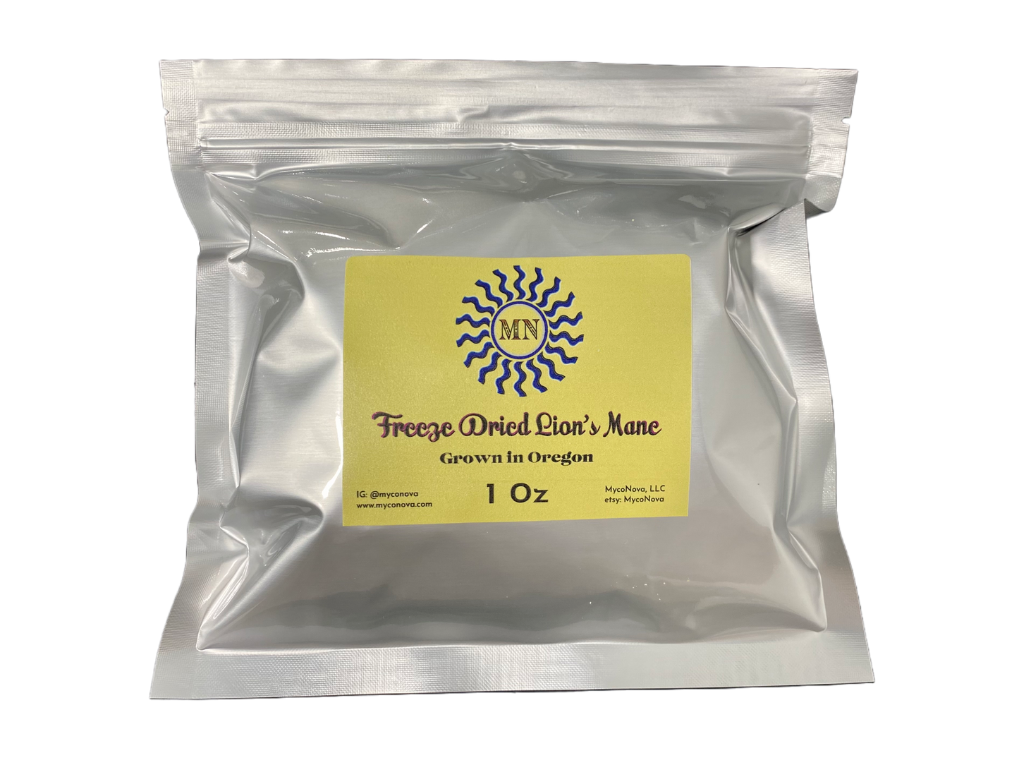freeze dried lions mane - package view